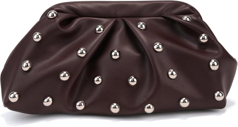 KingTo Store Clutch Purses for Women, Soft Cloud Bag Fashion Dumpling with Ruched Pouch Handbag for Crossbody Shoulder - Image 1